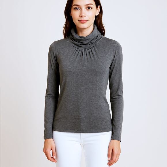 Fever Tops - Fever Lightweight Gray Knit Turtleneck Top Sz M
